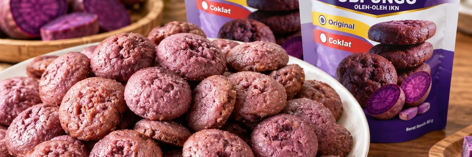 Purple sweet potato cookies supplier Indonesia — Purple sweet potato cookies — Purple Sweet Potato Cookies (Cookies Ubi Ungu)